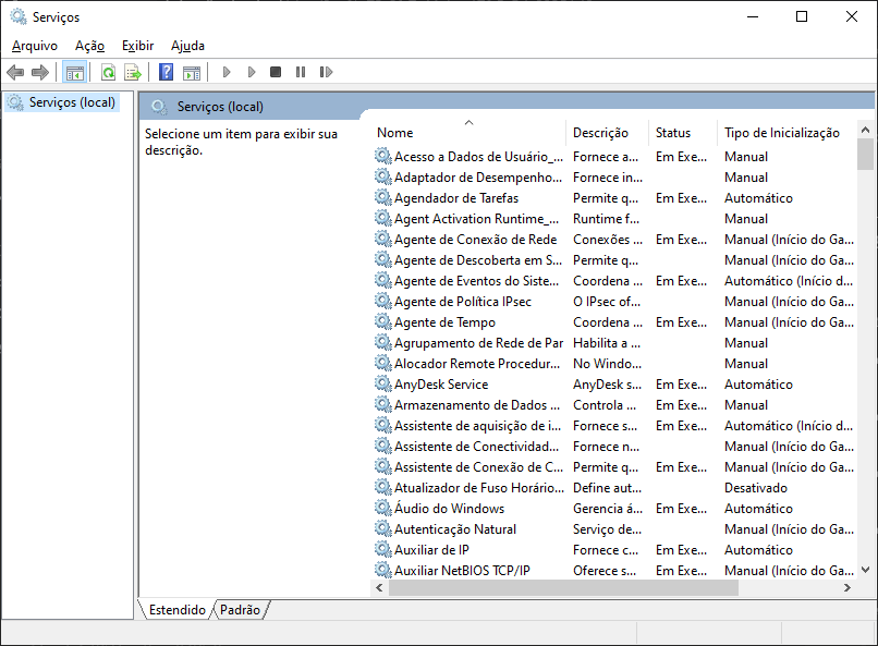 Desativando serviços de telemetria no Windows 10 pelo services.msc